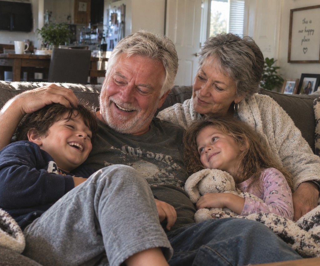 With his grandchildren